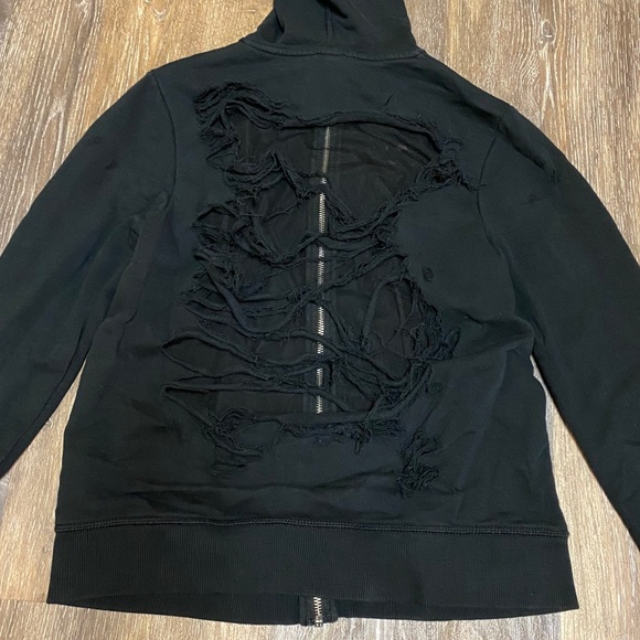 Black wash distressed true religion sweatsuit - Picture 3 of 4